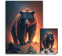 Puzzle da 1000 pezzi "Orso in Fuoco" per adulti, adolescenti e famiglie - Gioco rompicapo fai da te, regalo, 50x75CM/19,68x29,52 pollici