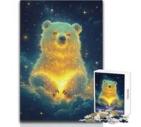 Puzzle da 1000 pezzi "Orso luminoso tra le stelle" per adolescenti, gioco di sviluppo del pensiero logico, ottimo regalo per momenti significativi, dimensioni 50x75cm