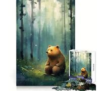 Puzzle da 1000 pezzi "Orso nella foresta" per ragazzi Pensa che il tempo dedicato all'allenamento sia ben speso Bordi definiti Regalo festivo (38x52cm)