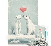 Puzzle da 1000 pezzi "Orso Polare Amore" per Adolescenti, Gioco di Logica e Senso di Gioco, Semplice e Divertente, Bordi Lisci, Regalo Elegante (38x52cm)