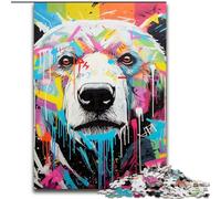 Puzzle da 1000 pezzi, orso polare, graffiti, puzzle da 1000 pezzi per adulti, interazione familiare e sfida mentale, sfida di attività per famiglie (dimensioni 26x38cm)