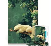Puzzle da 1000 pezzi "Orso polare nella foresta" per adulti, ideale per rafforzare la memoria, per il tempo libero e il divertimento Design elegante e di qualità Regalo perfetto (38x26cm)
