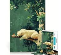 Puzzle da 1000 pezzi "Orso polare nella foresta" per adulti, rompicapo rilassante, immagine da assemblare, oggetto ideale per i desideri di Babbo Natale (50x75cm)