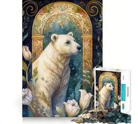 Puzzle da 1000 pezzi "Orso Polare" per adolescenti, gioco cognitivo, svago rilassante, assemblaggio di motivi, opera d'arte 50x75cm