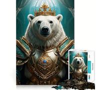 Puzzle da 1000 pezzi "Orso Polare Re" per adulti, gioco cognitivo da assemblare e collezione artistica (38x52cm)