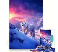 Puzzle da 1000 pezzi "Orso Polare Twilight" per adolescenti, gioco di logica stimolante, evasione rilassante, bordi trasparenti, regalo di compleanno (38x52cm)