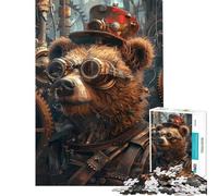 Puzzle da 1000 pezzi - Orso Steampunk - Ideale per compleanni e Natale Gioco educativo per migliorare la memoria adatto a partire dai 14 anni 38x26cm