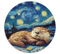 Puzzle da 1000 pezzi "Otter Night Sky" per adulti, puzzle rotondo da 1000 pezzi, gioco creativo per famiglie e decorazioni per la casa, regalo di Natale perfetto per adolescenti (67,5x67,5cm)
