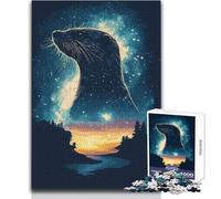 Puzzle da 1000 pezzi Otter Under The Stars, gioco di apprendimento consapevole e divertente, celebrazioni gioiose, dimensioni 38x26cm