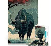 Puzzle da 1000 pezzi Ox Ukiyo E Giappone Cina per adolescenti, gioco intelligente, immagine da assemblare per un momento di relax, regalo adorabile (38x26cm)