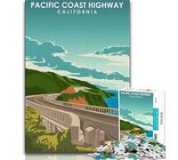 Puzzle da 1000 pezzi Pacific Coast Highway Art per adulti e adolescenti, giocattolo educativo ideale come regalo per tutta la famiglia, 38x26cm