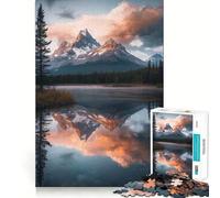 Puzzle da 1000 pezzi "Pacifico Lago delle Montagne Rocciose" per adolescenti, gioco di logica e abilità, divertimento condiviso, taglio preciso, decorazione da parete (38x52cm)