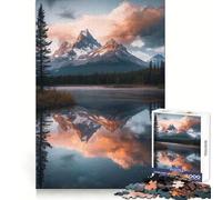 Puzzle da 1000 pezzi "Pacifico Lago delle Montagne Rocciose" per adolescenti, gioco di logica e abilità, divertimento condiviso, taglio preciso, decorazione da parete (38x52cm)