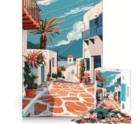 Puzzle da 1000 pezzi "Pacifico Mykonos Grecia" con taglio senza soluzione di continuità Gioco stimolante per la mente,divertente e rilassante,ideale come regalo di compleanno o per hobby (38x26cm)