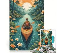 Puzzle da 1000 pezzi Paddling Through Paradise | 75x50cm Giochi rilassanti Collezione d'artista Belle arti Vacanza antistress a casa Ammazzare il tempo