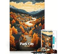 Puzzle da 1000 pezzi "Paesaggio autunnale di Park City" per ragazzi, gioco di logica, attività per rafforzare lo spirito di squadra, taglio di qualità, regalo memorabile (38x52cm)