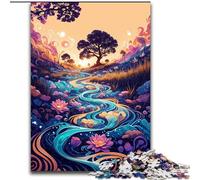 Puzzle da 1000 pezzi "Paesaggio dei fiori dello spirito", puzzle in cartone, per adolescenti, gioco interattivo per famiglie, regalo di sfida, 1000 pezzi(26x38cm)