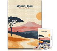 Puzzle da 1000 pezzi - Paesaggio del Monte Elgon, calma, piacevole, tempo libero, divertimento, stretto, senza soluzione di continuità, precisione, giocattolo, dimensioni 38x52cm