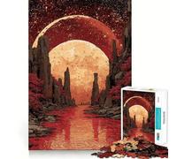 Puzzle da 1000 pezzi "Paesaggio del Pianeta Rosso con fiume" per ragazzi, gioco di puzzle divertente e stimolante da collezionare (50x75cm)