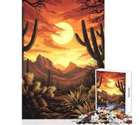 Puzzle da 1000 pezzi Paesaggio del tramonto nel deserto Giocattolo educativo Ottimo regalo per giochi di famiglia Gioco per migliorare l'amore tra coppie Dimensioni 38x52cm