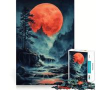 Puzzle da 1000 pezzi "Paesaggio della Luna di Sangue",ritagli precisi,gioco stimolante per la mente,facile da giocare,regalo di compleanno ideale 50x75cm