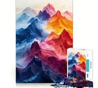 Puzzle da 1000 pezzi "Paesaggio della Montagna Arcobaleno" per adolescenti, gioco per allenare la mente, design rilassante, assemblaggio, regalo prezioso (38x52cm)