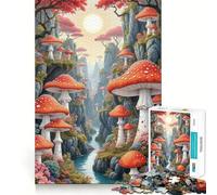 Puzzle da 1000 pezzi "Paesaggio della Valle dei Funghi" per adolescenti, ideale per migliorare la memoria, senza stress, con design e assemblaggio rilassanti, un regalo speciale (38x26cm)