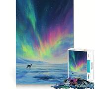 Puzzle da 1000 pezzi "Paesaggio dell'Aurora Boreale" per adolescenti, gioco di logica, antistress, bordo di qualità, articolo regalo di Babbo Natale (38x26cm)