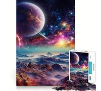 Puzzle da 1000 pezzi "Paesaggio di Saturno" per adulti, gioco di abilità mentale, relax, design, assemblaggio, pezzo da collezione (38x52cm)