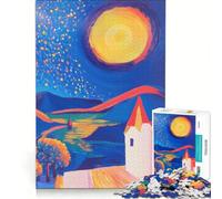 Puzzle da 1000 pezzi "Paesaggio di un villaggio illuminato dal sole" gioco rompicapo difficile e stimolante regalo di compleanno regalo 38x26cm
