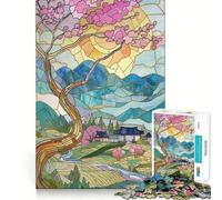 Puzzle da 1000 pezzi "Paesaggio estivo giapponese" per adulti, gioco di logica e attività per la mente, divertimento condiviso, taglio di precisione, opera d'arte da esporre 38x26cm