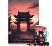 Puzzle da 1000 pezzi "Paesaggio Giapponese Antico",gioco di logica e divertimento mentale,pezzi che si incastrano perfettamente,attività rilassante di gruppo al chiuso (50x75cm)