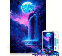 Puzzle da 1000 pezzi "Paesaggio Lunare al Neon" per adulti, gioco intelligente e antistress, assemblaggio con motivo a sorpresa (50x75cm)