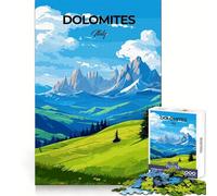 Puzzle da 1000 pezzi Paesaggio montano delle Dolomiti Taglio preciso Gioco di concentrazione mentale Divertimento per il tempo libero Regalo di compleanno (38x52cm)