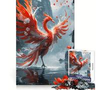 Puzzle da 1000 pezzi "Paesaggio nebbioso con fenice nascente" per adolescenti, ideale per rafforzare la memoria, calmare e rilassarsi, con bordi di qualità, regalo perfetto (38x26cm)
