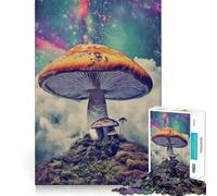 Puzzle da 1000 pezzi "Paesaggio onirico a funghi" per adolescenti, gioco per allenare la mente, divertente e rilassante, oggetto da assemblare e collezionare (38x26cm)
