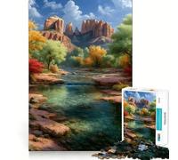 Puzzle da 1000 pezzi "Paesaggio onirico del sud-ovest" per adolescenti, ideale per rafforzare la memoria, rilassarsi e divertirsi Bordi lisci Lista dei desideri di Babbo Natale (38x26cm)