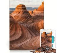 Puzzle da 1000 pezzi "Paesaggio roccioso a onda" per adolescenti, gioco di abilità per allenare la mente, momento di condivisione, taglio di precisione, pezzo da collezione 38x52cm