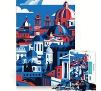 Puzzle da 1000 pezzi,paesaggio urbano ceruleo di Roma,gioco di precisione,divertente e stimolante per la mente,ideale per momenti di relax,regalo di compleanno (50x75cm)