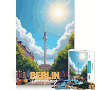 Puzzle da 1000 pezzi Paesaggio urbano di Berlino con illustrazione della torre della televisione Taglio liscio Gioco cognitivo momenti di relax Gioco di compleanno (38x52cm)