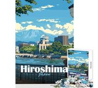 Puzzle da 1000 pezzi - Paesaggio urbano di Hiroshima giocattolo educativo regalo di compleanno gioco pratico con poster abbinato e foglio di quiz dimensioni 38x52cm