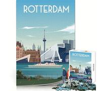 Puzzle da 1000 pezzi "Paesaggio urbano di Rotterdam" per adulti,per il benessere mentale,il tempo libero e il piacere Bordi affilati Regalo di Natale unico (38x52cm)