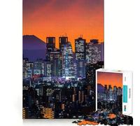 Puzzle da 1000 pezzi "Paesaggio urbano di Tokyo al tramonto" per adulti, gioco intelligente per interni, taglio liscio, Babbo Natale, scegli il tuo desiderio 50x75cm