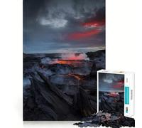 Puzzle da 1000 pezzi "Paesaggio vulcanico al tramonto" per adulti,divertente e facile da assemblare,ideale per il gioco di memoria e per tutta la famiglia (50x75cm)