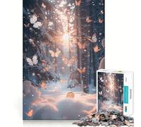 Puzzle da 1000 pezzi "Paese delle Meraviglie con Farfalle e Neve" per adulti, gioco di logica, divertimento rilassante, pezzo da collezione artistico dal taglio preciso (50x75cm)