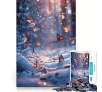 Puzzle da 1000 pezzi "Paese delle Meraviglie con Farfalle e Neve" per adulti, ideale per rafforzare la memoria, per un divertimento informale, con bordi netti e un design classico (38x52cm)