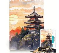Puzzle da 1000 pezzi "Pagoda in cima alla roccia" per ragazzi, gioco di logica, giocattolo per la casa, divertimento assicurato, taglio preciso, regalo perfetto (50x75cm)