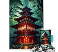 Puzzle da 1000 pezzi "Pagoda nella foresta verde" - Gioco per famiglie sfida per l'intelligenza e la memoria giocattolo avvincente regalo perfetto per chi ama giocare e migliorare la memoria (38x26cm)