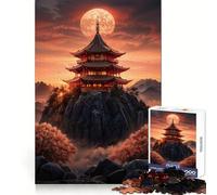 Puzzle da 1000 pezzi "Pagoda sulla cima di una montagna" per adulti, gioco intelligente da assemblare insieme, divertente idea regalo stagionale (50x75cm)