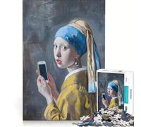Puzzle da 1000 pezzi "Painting Girl Impossible Game" con taglio di precisione e pezzi di forma casuale completamente ad incastro 38x52cm
